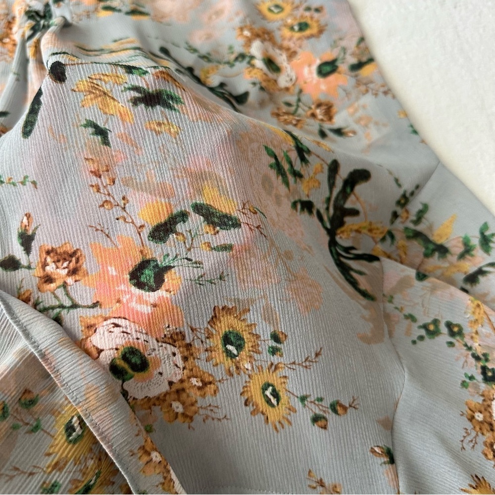 Anthro Maeve Floral Magda Handkerchief Ruffle Tunic Top Small - Picture 5 of 11